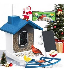 lot 8597 image: Smart Bird Feeder with Camera,Bird House Camera with Solar Panel,FHD Birds Cam for Bird Watching, AI Identification,Auto Capture & Real-time Notifications,Ideal Gift for Birds Lovers,Parents,Friends