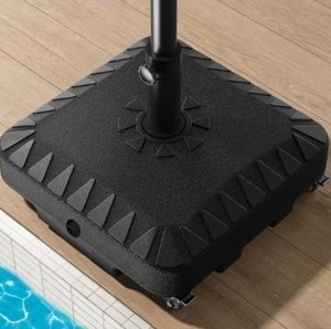 lot 8599 image: QNCZ Premium Patio Umbrella Base with Wheels, 120lbs Weighted Umbrella Stand Outdoor Base, Heavy Duty Umbrella Base, Easy Move Outdoor Umbrella Base for Patio, Outdoor Swimming Pool, Black