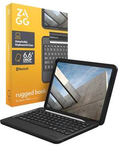 lot 8605 image: ZAGG Rugged Book iPad 11 (A16) 10.9 (Gen 10) Case - Durable Wireless Keyboard Case, Military-Grade Drop Protection, Multi-Device Pairing, Detachable Backlit Keyboard, Black