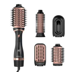lot 8612 image: Nycoba Hair Dryer Brush Set, Multifunctional Hot Air Brush for Salon Blowouts, Negative Ion Technology & Quick Drying, Shiny and Less Frizz, Blush Gold