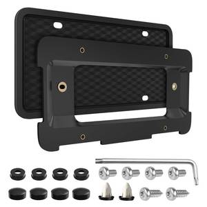 lot 8619 image: Podestaa License Plate Frame for BMW & Mini Cooper Models, Rear License Plate Cover Holder Bracket for BMW 528i 328i 535i 335i 325i X1 X2 X3 X4 X5 X6 X7 Series - Bumper Trunk Mount Car Accessories