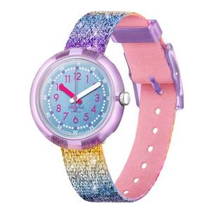 lot 8630 image: Flik Flak Kids BPA Free-A Safe Watch Shine in Rainbow Quartz, Blue