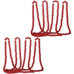 lot 8640 image: Equsion 2 Pcs 19.68 Feet Christmas Wooden Beads Garland Xmas Craft Bead Farmhouse Rustic Wood Round for Vintage Christmas Tree Ornaments Garlands Decoration Supplies(Red)