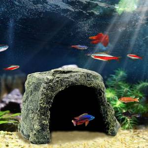 lot 8647 image: Besimple Aquarium Fish Hide Cave Decoration, Reptile Rock Hideouts Stone Cave Hide House Fish Tank Aquarium Accessories for Betta Shrimp Turtle Amphibians Small Lizards(Rock Hide Cave)