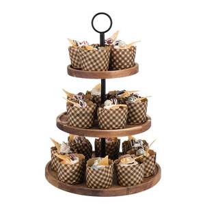 lot 8648 image: 3 Tier Cupcake Stand, Wood Tiered Serving Tray Cupcake Tower, Serving Stand Display Dessert Cookie Candy Buffet Holder for Home Tea Party, Wedding, Farmhouse Decor, Tea Party Decor, Kitchen Decor