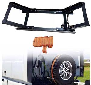 lot 8515 image: Adjustable Semi Truck Spare Tire Rack, Spare Tire Carrier Tire Mount Holder for Tractor Trailer Commercial Truck Versatile Secure Holder wRatchet Strap Chain