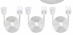 lot 8666 image: Kanayu 3 Pack 9 ft Clear Indoor Extension Cord 2 Prong Electric Cord Extender, Wire Plug in and End, Ac 120 Volts, for Outdoor Christmas Connect or Extend String Lights