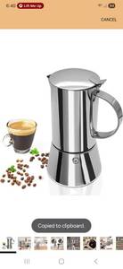 lot 8668 image: Uncoated 2 Cup Moka Pot 304 Thickened Stainless Steel Coffee Maker Stovetop Espresso Coffeemaker Italian Classic Style Brewing Greca Cafe Mocha Machine for Cafeteras Camping Travel Home 100ml 3.3oz