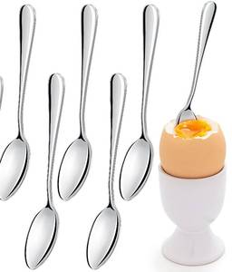 lot 8671 image: Honeydak 5 Pieces Demitasse Spoon Espresso Spoons Stainless Steel Small Dessert Scoop Egg Ladle 5 Inches Tasting Silver Little Baby Scoop for Soft Boiled Egg Coffee Tea