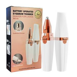 lot 8681 image: Facial Hair Remover, Eyebrow Trimmer, Portable 2 in 1 Razor &amp Portable Electric Shaver Painless for Women, Hair Removal Device with Led, Womens Facial Hair Shaver for Eyebrows Batteries Not Included