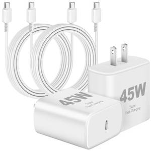 lot 8682 image: Samsung Super Fast Charger 45W USB C Android Phone Chargers,2Pack 10FT Samsung Charger Fast Charging Cord,Quick Type C Charger Wall Block for SamsungGalaxy S25 UltraS25S24UltraS24S23S22S20S21