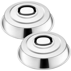 lot 8685 image: Round Basting Cover - 2 Pieces, 12.2 Inch Metal Steamer Dome Grill Accessories for Blackstone, Cheese Melting Dome for Griddle Cooking & Steaming, Good for Outdoor & Indoor