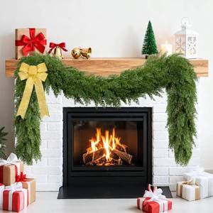 lot 8691 image: Palonu 1 Pcs 9Ft Christmas Cedar Garland, Artificial Realistic Greenery Faux Garlands Touch Like Real Cypress Pine Xmas D�cor, Fireplace Mantle Table Stairs Porch Indoor Outdoor Holiday Decoration
