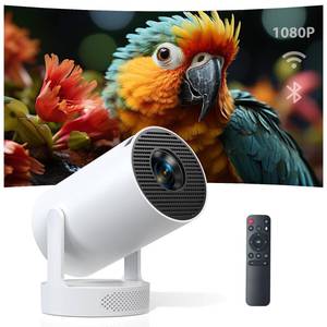 lot 8700 image: Smart Mini Projector with Android 11 &amp 5000 Apps, 4K Supported Full HD 1080P, 20000 Lumens, Wi-Fi 6 &amp Bluetooth 5.0, 180° Rotatable Home Cinema Projector with Auto Keystone &amp HiFi Speakers