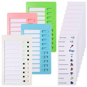 lot 8711 image: Aleric 4 Pieces Chores Chart for Kids Chore Chart, Sliding Routine Chart to Do List, My Chores RV Checklist Task Planning Board for Kids and Adults, ADHD Tools Routine Visual Schedule Reminder