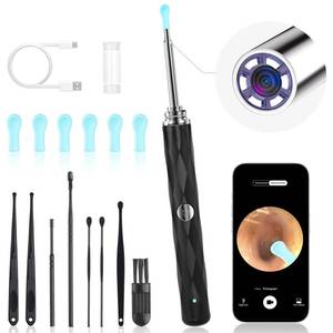 lot 8713 image: High-Definition Ear Wax Removal, Wireless Ear Cleaner, Safe and Gentle Ear Wax Removal Kit, Rechargeable Ear Cleaner with Camera and Light, Ear Cleaning Kit for Android and iOS (Black)