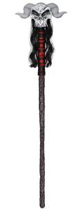 lot 8715 image: Servllcell Warlock Wizard Staff Costume Accessory for Adult,Plastic Skull Wizard Staff Cane Stick Prop for Halloween Decoration
