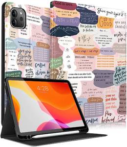 lot 8725 image: Uppuppy for iPad Air 13 Inch M2M3, Pro 12.9 Case - Cute Women Girls Girly Aesthetic Pencil Holder Folio Cover Quotes for Apple Air 13 20242025, Pro 6th5th4th3rd Generation Case