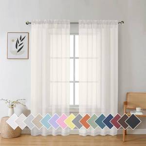 lot 8728 image: Aiyufeng Beautiful Sheer Curtains for Living Room, Chic Sheer Curtains Window Treatment Semi Sheer Privacy Drapes for FarmhouseCottage, W40 x L72, Ivory, 1 Pair
