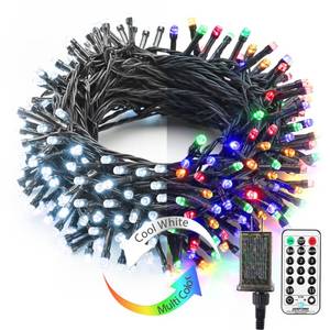 lot 8741 image: Brizled Color Changing Christmas Lights, 65.67ft 200 LED Cool White & Multicolor Christmas Lights, 11 Modes Remote Dimmable 29V Safe Adapter Outdoor Christmas Tree Lights String for Xmas Party Tree