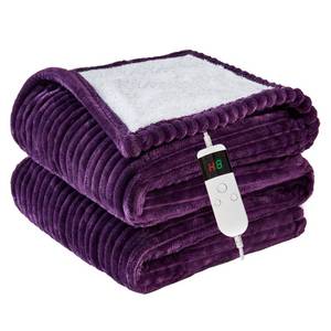 lot 8746 image: Qieryun Heated Blanket Electric Throw, Soft Flannel Heating Blanket with 8 Hours Auto Off 10 Fast Heating Levels Machine Washable Sherpa Heated Blanket with Overheating Protection