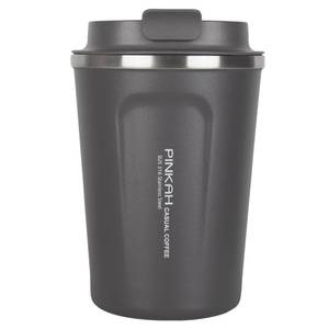 lot 8765 image: PINKAH 12oz Travel Coffee Mug, Double Wall Insulated Coffee Cup with Flip Lid, Vacuum Stainless Steel Reusable Thermal Cup for Hot & Cold Drinks, Dark grey