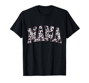 lot 8783 image: Mama Pink Cow Print Western Retro Varsity Cute T-Shirt Medium