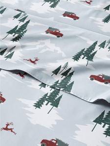 lot 8805 image: Queen Christmas Pickup Trucks Sheet Set - Holiday Xmas Pattern Bedding Set - Deep Pockets - Snug Fit - 4 Piece - Wrinkle Free - Cooling Comfy Festive Winter Holiday Sheets for Women, Men, Kids & Teens