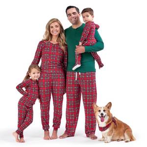 lot 8816 image: Gerber Holiday Family Matching Pajamas, Womens 2-Piece, Red Stewart Plaid, X-Large