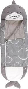 lot 8828 image: Happy Nappers Pillow & Sleepy Sack Medium - Grey Shark - 54 x 20inches, 2-in-1Plush Animal Opens Into Sleeping Bag, Soft Play & Nap Character, Kids 3 and up