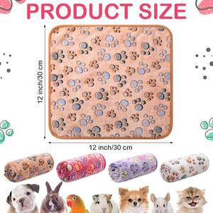 lot 8834 image: Tudomro 5 Pcs Guinea Pig Blankets Absorbent Washable Animal Fleece Bedding Cage Liners Waterproof Reusable Pet Pee Sleep Mat Pad Cover for Chinchilla Hamster Ferret(Paw,12 x 12 Inch)