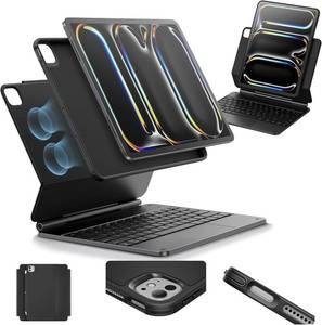 lot 8861 image: ESR iPad Pro 13 Inch Case with Keyboard (M5M4, 20252024), iPad Pro 13 Keyboard Case with Easy-Set Magnetic Stand, PortraitRaised Modes for iPad Pro 13, Removable, Rebound 360 Series, Black