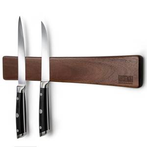 lot 8865 image: HOSHANHO Magnetic Knife Strips, Magnetic Knife Holder for Wall 16 Inch, Acacia Wood Knife Magnetic Strip Use as Knife Bar, Knife Holder for Kitchen Utensil Organizer