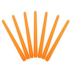 lot 8866 image: 7 Packs 10 Inch Tall Orange Taper Candles, Unscented Non-Toxic Smokeless Skinny Wax Fall Colored Candlesticks for Thanksgiving Autumn Harvest Home Dinner Table Decor - 8 Hours Burn Time