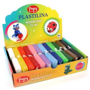 lot 8871 image: Pepy Plastilina Reusable and Non-Drying Modeling Clay Gift Set Set of 24 Bars, 1.4 Ounce Each, 2 Each of 12 Colors, Perfect for Arts and Crafts Projects, Multicolor