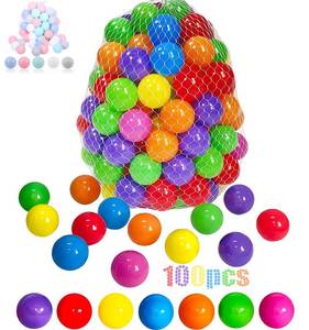 lot 8878 image: LANGXUN 50 100 200 Balls Soft Plastic Ball Pit Balls for Kids, Gift for Baby Toddler Birthday Christmas, Ball Pit Play Tent, Baby Kiddie Pool Water Toys, Party Decoration