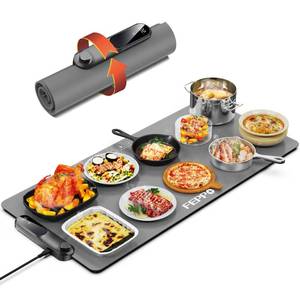 lot 8883 image: FEPPO Food Warming Mat, (XXL 35x16) Electric Warming Trays for Buffets Party, Fast Full-Surface Heating Mat for Food with 19 Level Adjustable Temperature and 6 Hours Timer, Roll Up Food Warmer