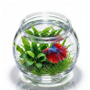 lot 8890 image: Plastic Aquarium Betta Fish Tank Large Clear Goldfish Bowl - Tank Vase Pot Clear Bubble Planter with Break Resistant for Home d�cor Wedding Event Party 8.67 x 6.89 Inches