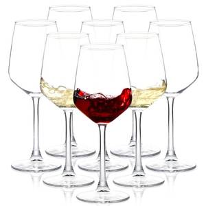 lot 14756 image: SHYRC Wine Glasses Set of 8, 12oz Clear RedWhite, Long Stem Wine Glasses for Party, Wedding and Home