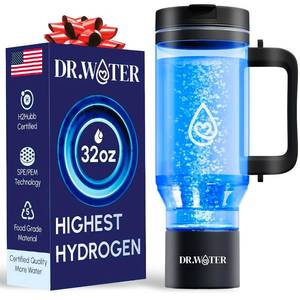 lot 14763 image: Hydrogen Water Bottle 32 Oz Portable BPA Free Generator Tumbler with SPEPEM Technology  Large Hydrogen Flask for Daily Hydration &amp Energy  H2 Infused Drinking Bottle Black by Dr Water