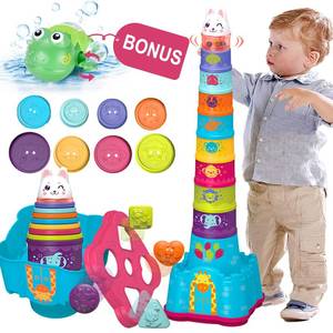 lot 14764 image: LTKFFFdp Baby Stacking Toys for Toddler 1-3, Nesting Cup Shape Sorter for Infant 6 to 12-18 Month, Learning Stackable Block, Birthday Gift for Girl Boy 9 Month