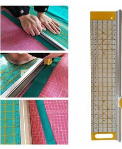 lot 9230 image: HONEYSEW Rotary Cutter and Ruler Combo - 24L x 6W Fabric Cutter with Gridlines for Quilting and Sewing Craft Supplies