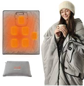 lot 9231 image: ZonLi Heated Blanket Battery Operated, Cordless Electric Throw for Super Bowl & Outdoor, 50x60 Wearable Rechargeable for Camping Tailgating, Water-Resistant Machine Washable (Dark Grey)