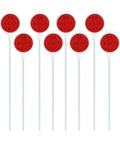 lot 9237 image: Driveway Markers, Reflectors for Driveway Entrance, Snow Plow Markers 2-way reflector 43 Inch White Fiberglass Rod,Snow Markers for Driveway (Pack of 8)