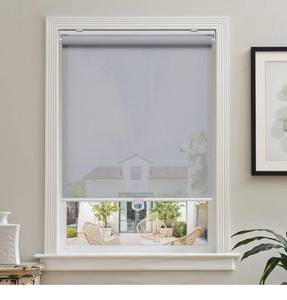 lot 9244 image: AOSKY Cordless Roller Shades for Windows Light Filtering Shades with 5% Openness Solar Screen Semi Sheer Roller Blinds UV Protection for Office and Home. Easy to Install 23 W x 72 H (Grey) no hardware