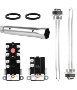 lot 9245 image: EWH-03 Electric Water Heater Tune-Up Kit, Water Heater Replacement Parts Includes 1 x Element Wrench,Upper & Lower Heater Thermostat, 2x Heater Elements - 4500W 240V (3500W208V) incomplete