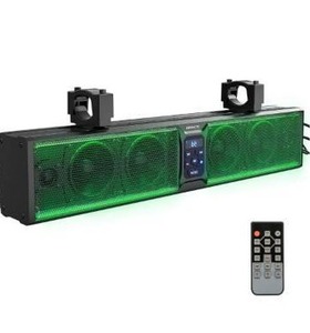 lot 252 image: KEMIMOTO 6-Speaker Metal UTV Sound Bar, 25-inch IP65 Waterproof Golf Cart Sound Bar, ATV Speaker Bluetooth with RGB, SxS Soundbar Compatible with Polaris RZR Can-Am w 1.25 in - 2 in Roll Bar - Retail $219