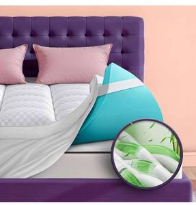 lot 9253 image: Dual Layer 4 Inch Memory Foam Mattress Topper for Pressure Relief with 4X Support, 2 Fluffy Pillow Top King Mattress Topper 50% Viscose Made from Bamboo Plus 2 Cooling Gel Memory Foam Mattress Pad