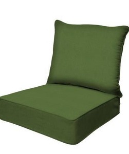 lot 9256 image: Honeycomb Outdoor Heritage Deep Seat, 24 x 23, Textured Solid Artichoke Green Chair Cushion with Removable Cover, for Patio Furniture