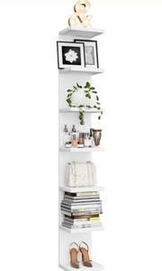 lot 9259 image: 7 Tier Wall Shelf Unit, Floating Shelves for Storage Home Display, Versatile Lack Wall Shelves for Bedroom,Living Room,Office Decor, Tall Long Shelf for Book,Shoe,Vanity, Purse and TV White